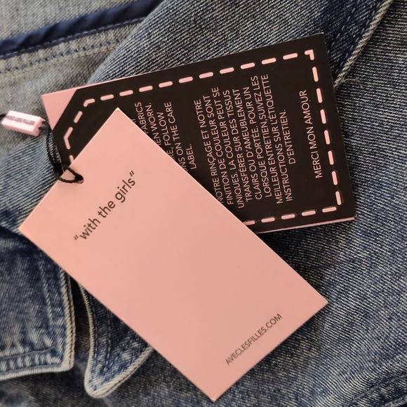 Anthropologie Avec Les Filles Denim Trench Coat Belted Double Breasted. Size M - Picture 6 of 12